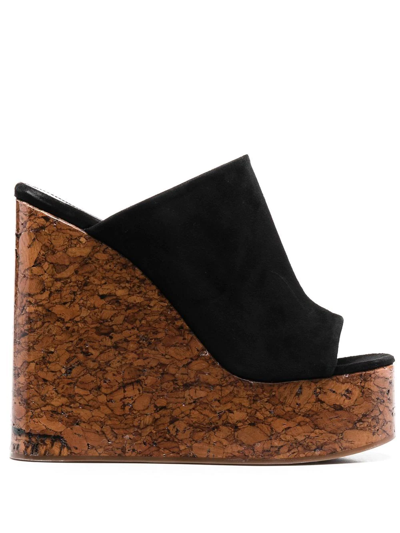 Haus Of Honey Platform Wedge Sandals In Black