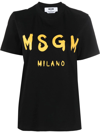 Msgm Logo-print Cotton T-shirt In Black