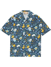 GUCCI RETRO FLOWER PONY PRINT COTTON BOWLING SHIRT