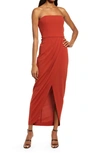 Wayf The Angelique Strapless Tulip Gown In Brick