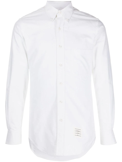 Thom Browne Straight Fit Oxford Shirt In White