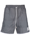 Thom Browne Men's Sporty Ripstop Bermuda Shorts In Silver