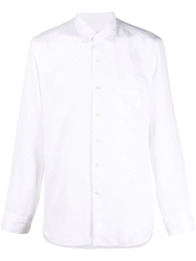 Peninsula Swimwear Pointed-collar Button-up Shirt In White