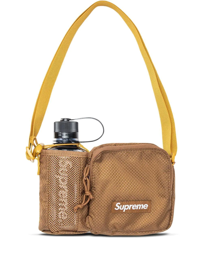 Supreme Logo-patch Side Bag In Brown