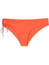 Jacquemus Tropea Ruched Bikini Bottoms In Orange