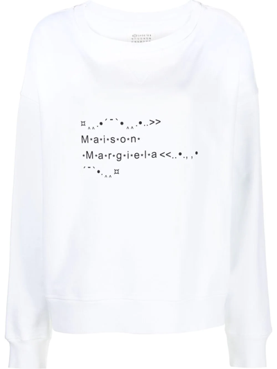 Maison Margiela White Cotton Font Generator Sweatshirt