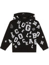 DOLCE & GABBANA LOGO LETTERING-PRINT ZIP-FRONT HOODIE