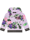 DOLCE & GABBANA FLORAL-PRINT ZIP-FRONT HOODIE