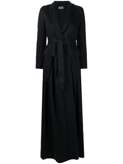 Pre-owned Dries Van Noten Belted Pleated Trench Coat In Black