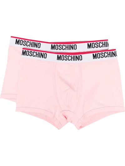 Moschino Logo Waistband Boxers In Pink