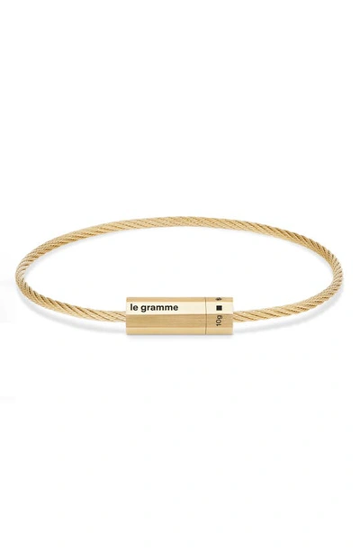 Le Gramme 18k Yellow Polished Gold Le 11 Grammes Cable Bangle In Yellow Gold