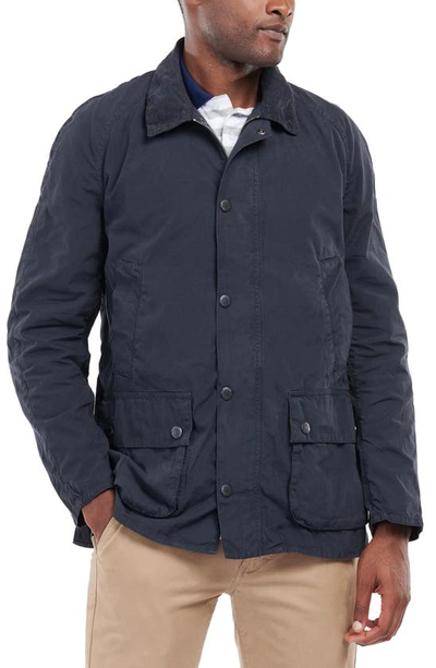 Barbour Ashby Casual Zip & Snap-up Cotton Jacket In Navy Blue