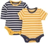 FRUGI FRUGI 2-PACK INDIGO/BUMBLEBEE STRIPE BILLY BABY BODIES,BBS202IBS