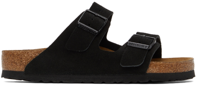 Birkenstock Arizona Sfb Suede Sandals In Black