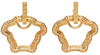 Versace Gold 'la Medusa' Curve Earrings In  Gold Crys