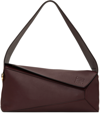 Loewe Burgundy Puzzle Shoulder Bag In Prune