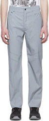 032c Silver Polyester Trousers In Silver