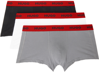 Hugo Three-pack Multicolor Cotton Boxers In 963 Open Miscellaneo