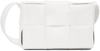 Bottega Veneta Cassette Mini Intrecciato Leather Cross-body Bag In 9007-white-silver