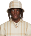 BURBERRY BEIGE CHECK BUCKET HAT