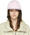 BURBERRY PINK & WHITE STRIPED HORSEFERRY CAP