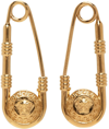 VERSACE GOLD SAFETY PIN EARRINGS