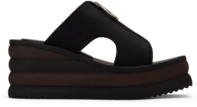 Stella Mccartney 80mm Stretch Scuba Slide Sandals In Schwarz