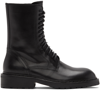 Ann Demeulemeester 40mm Danny Leather Combat Boots In 099 Black