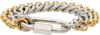 In Gold We Trust Paris Silver & Gold Curb Ball Chain Bracelet In Silver