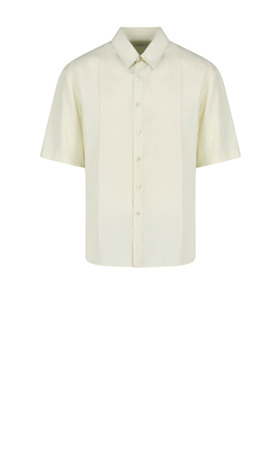 Lemaire Short Sleeve Silk Shirt In Giallo