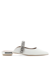Kurt Geiger Womens White Princely Embellished-strap Leather Mules 36 In White
