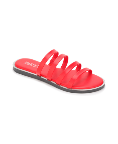 Kenneth Cole Reaction Women's Sloan Four Band Slide Flat Sandals In Red