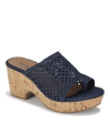 Baretraps Flossey Platform Slide Wedge Sandals In Dark Denim