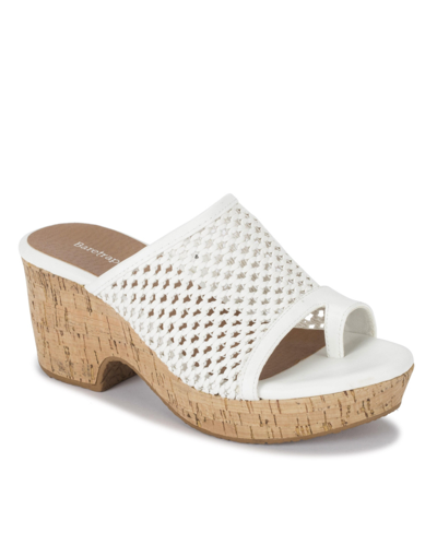 Baretraps Bethie Wedge Slide Sandals In Cream