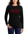 La Pop Art Women's Long Sleeve Word Art Acdc T-shirt In Black