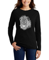 Shop La Pop Art Women's Long Sleeve Word Art Lion T-shirt In Black