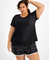 ID IDEOLOGY PLUS SIZE MESH-BACK T-SHIRT, CREATED FOR MACY'S