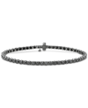 Macy's Men's Black Diamond Tennis Bracelet (5 Ct. T.w.) In Black Rhodium-plated Sterling Silver In Sterling Silver