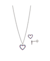 FAO SCHWARZ AND STONE HEART PENDANT NECKLACE AND EARRING SET