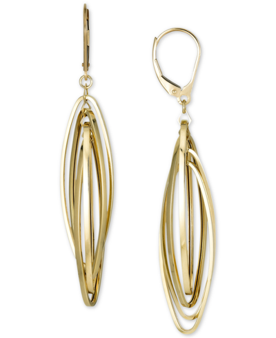Macy's Orbital Open Navette Drop Earrings In 10k Gold In Yellow Gold