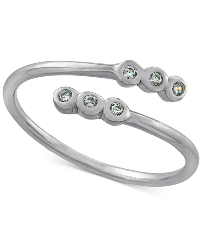Giani Bernini Cubic Zirconia Bezel Bypass Ring, Created For Macy's In Sterling Silver