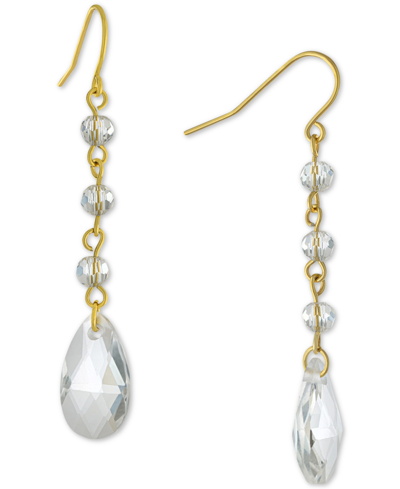 Giani Bernini Faceted Crystal Drop Earrings, Created For Macy's In Gold Over Silver