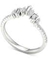 Macy's Diamond Baguette & Round Band (1/3 Ct. T.w.) In 14k White Gold In White Gold