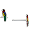 Giani Bernini Multicolor Crystal Parrot Stud Earrings In Sterling Silver, Created For Macy's In Sterling Silver