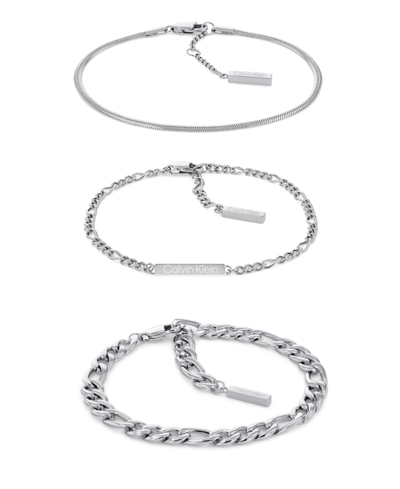 Calvin Klein Women's Stainless Steel Bracelet Set In Silver-tone