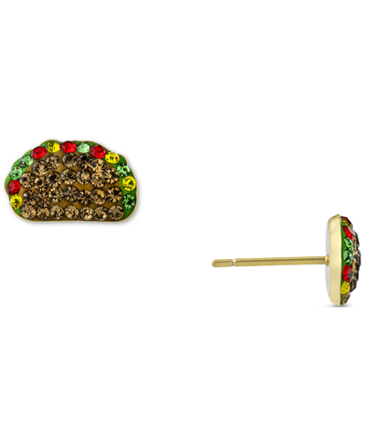 Giani Bernini Multicolor Crystal Taco Stud Earrings In 18k Gold-plated Sterling Silver, Created For Macy's In Gold Over Silver