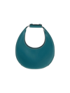 Staud Mini Moon Leather Hobo Bag In Coastal