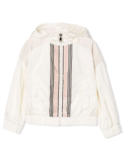 Moncler Kids' White Polyamide Jacket In Bianco