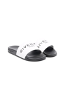 GIVENCHY KIDS BLACK AND WHITE SLIPPER WITH WHITE LOGO