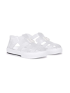 Dolce & Gabbana White Sandals With Cage Tip Dolce&gabbana Kids In Bianco/nero